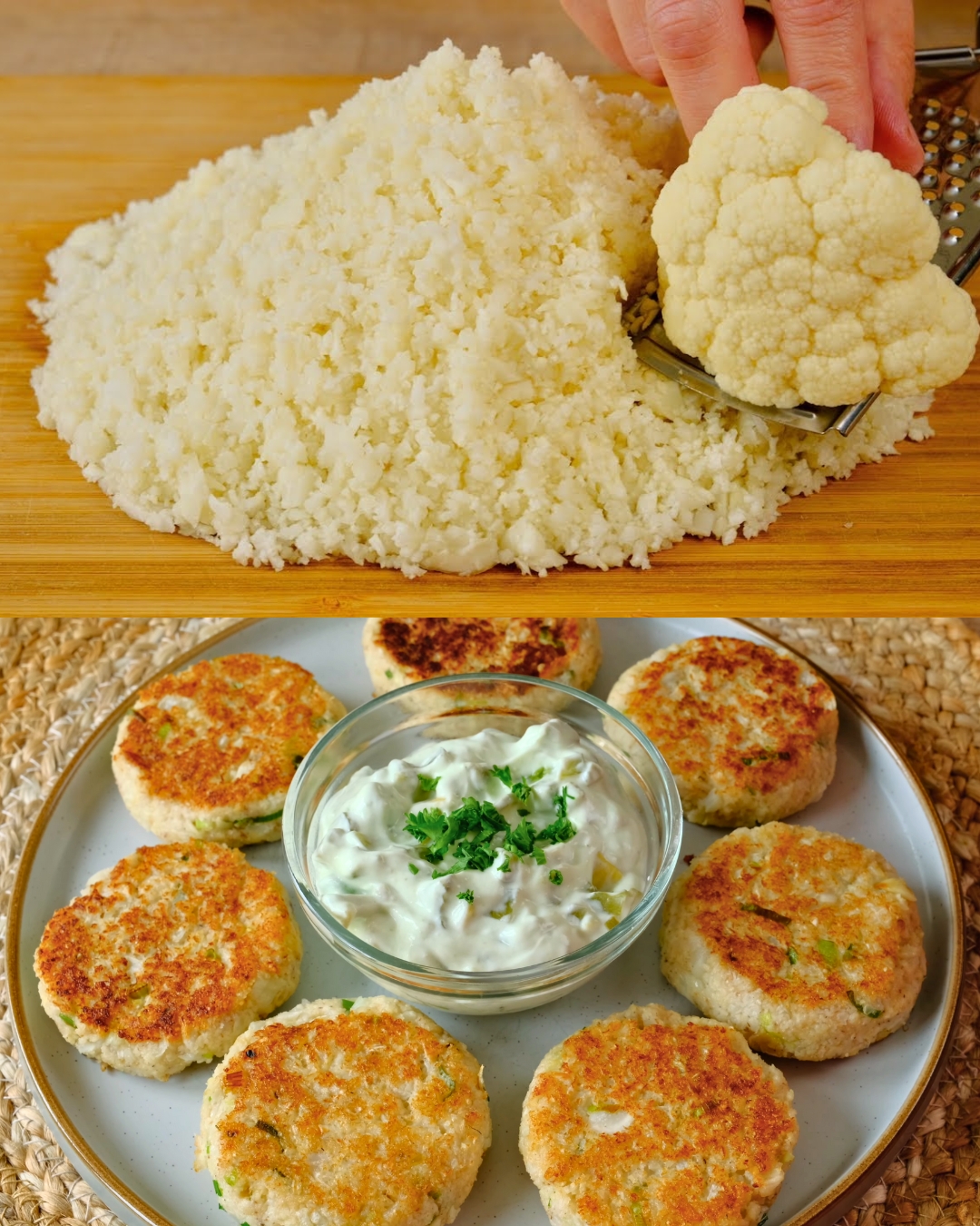 Cauliflower Patties with Vegan Tartar Sauce Recipe