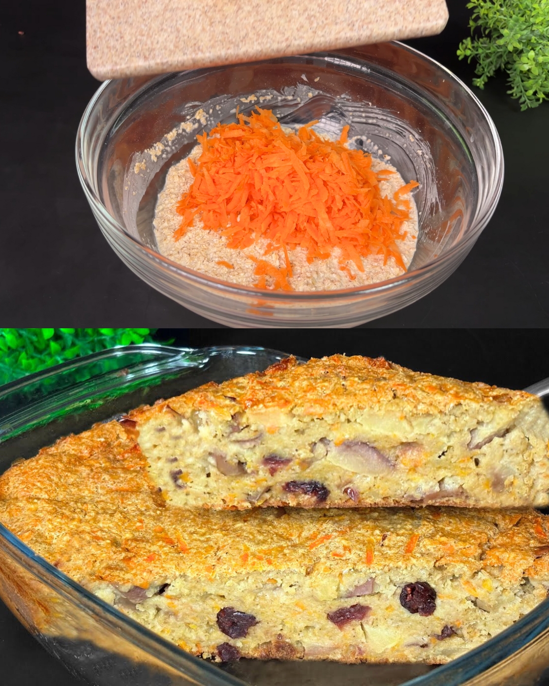 Healthy Oatmeal Carrot and Apple Bake