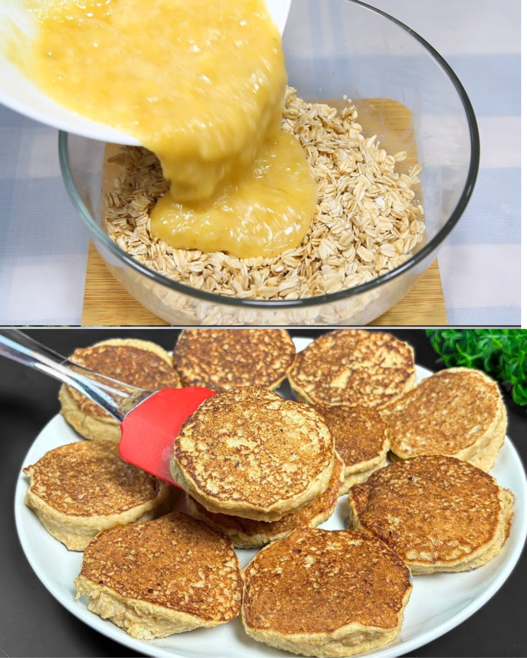 Apple Banana Oatmeal Pancakes