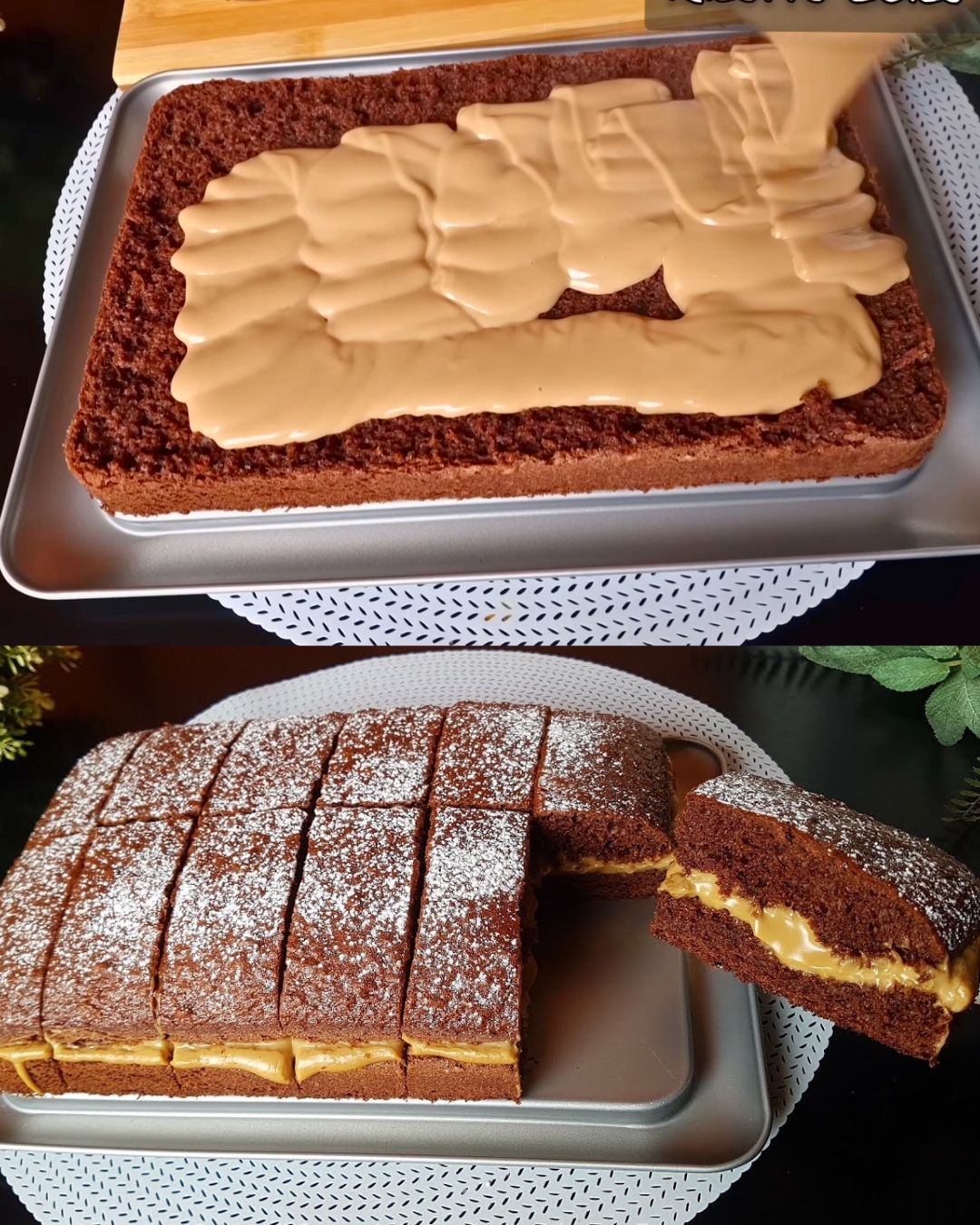 Chocolate Coffee Cake with Lotus Cream Topping