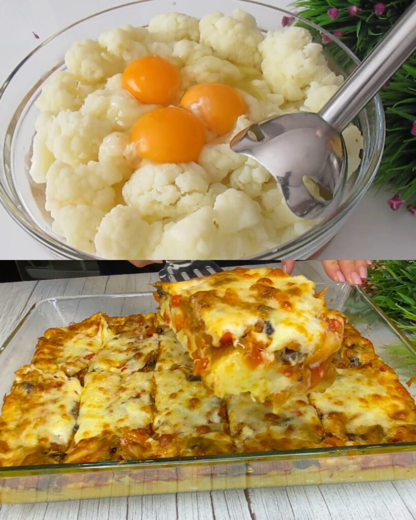 Cheesy Baked Cauliflower with Vegetables finished dish
