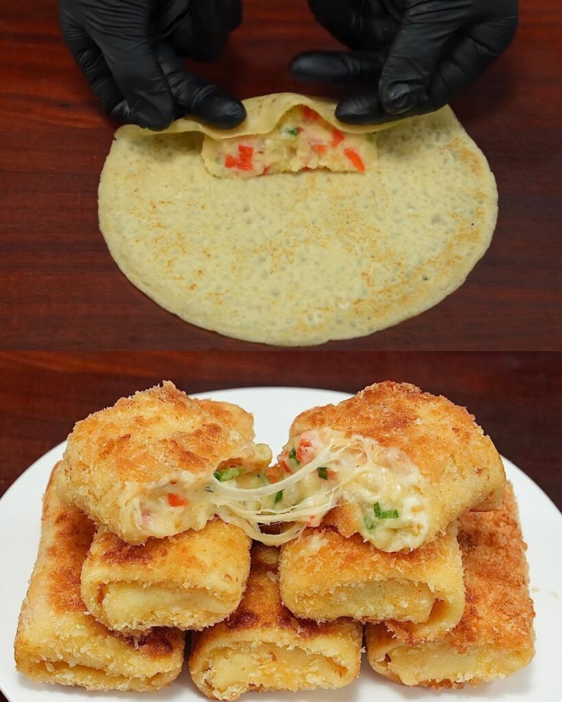 Golden Potato and Cheese Rolls