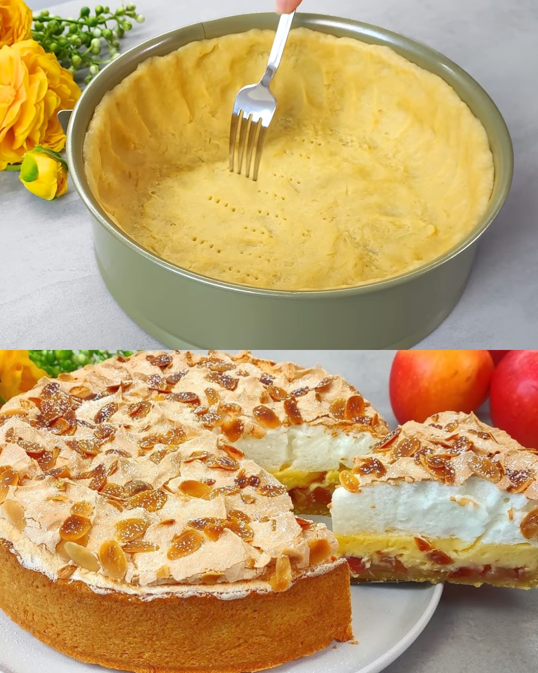 Apple and Cheese Meringue Pie