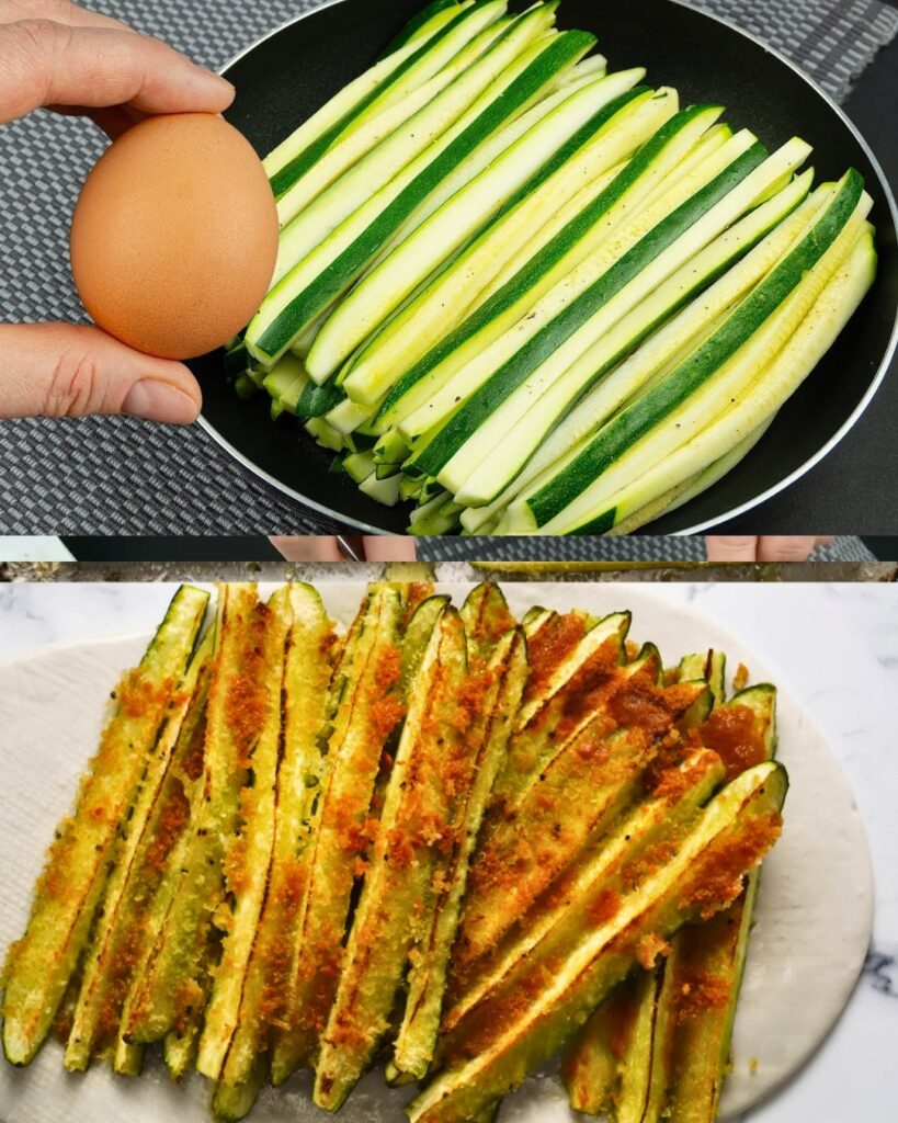 Speedy Parmesan Baked Zucchini Fries finished dish