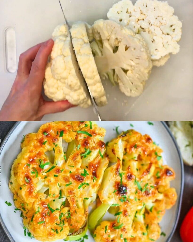 Spicy Vegan Cauliflower Steaks finished dish