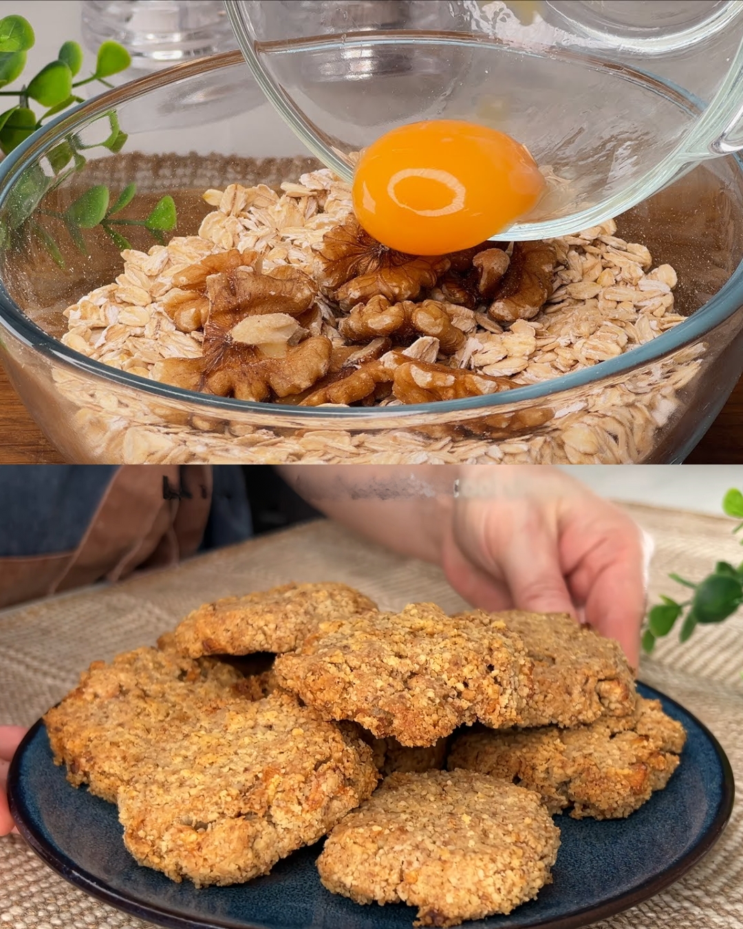 Sugar-Free Oatmeal and Walnut Cookies