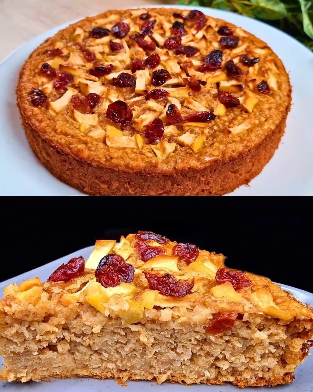 Best Diet Cake with Oats, Apple, and Cranberries!