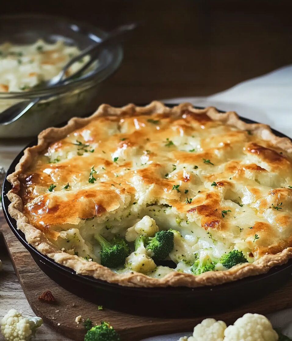 Broccoli and Cauliflower Pie