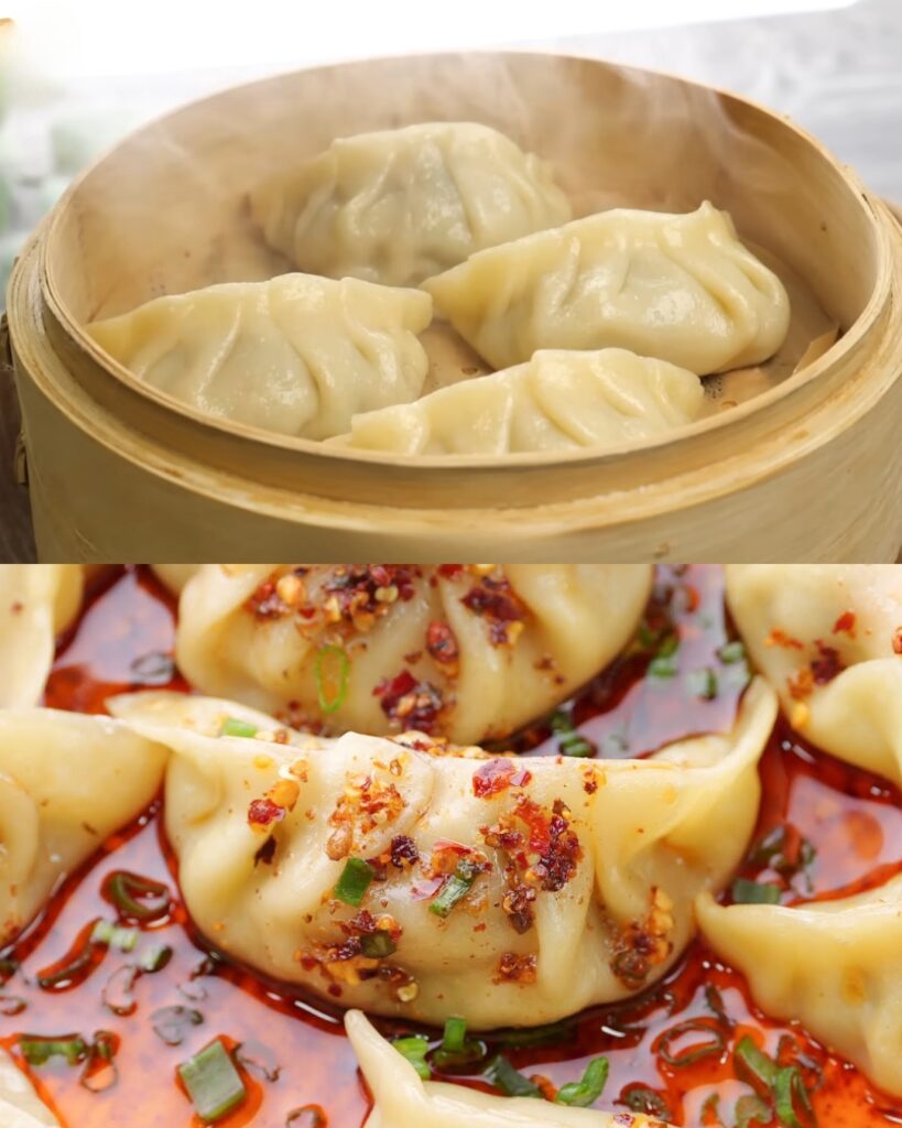 Chicken Dumplings with Chilli Oil & Dumpling Sauce
