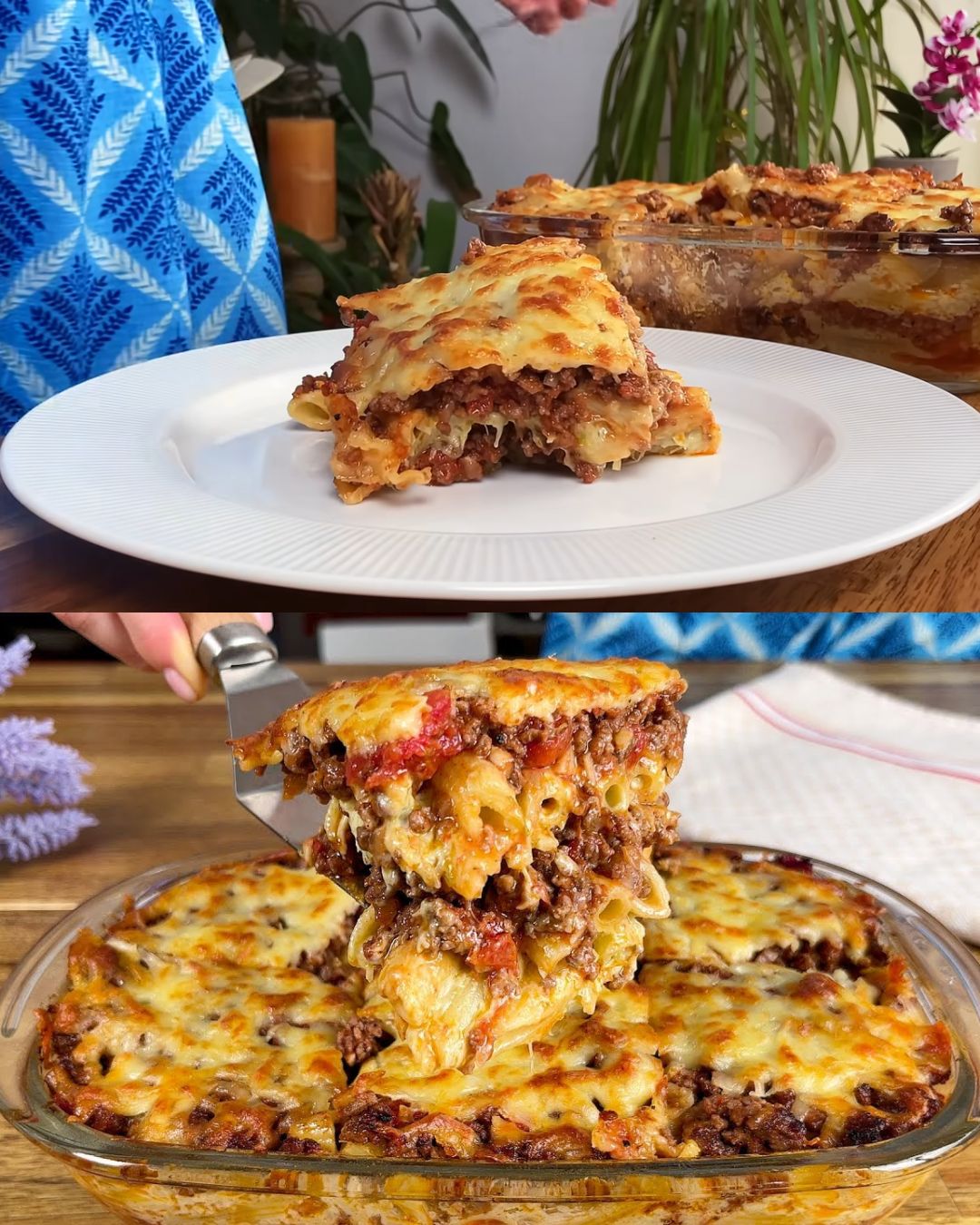 Spanish-Style Baked Pasta with Beef and Cheese