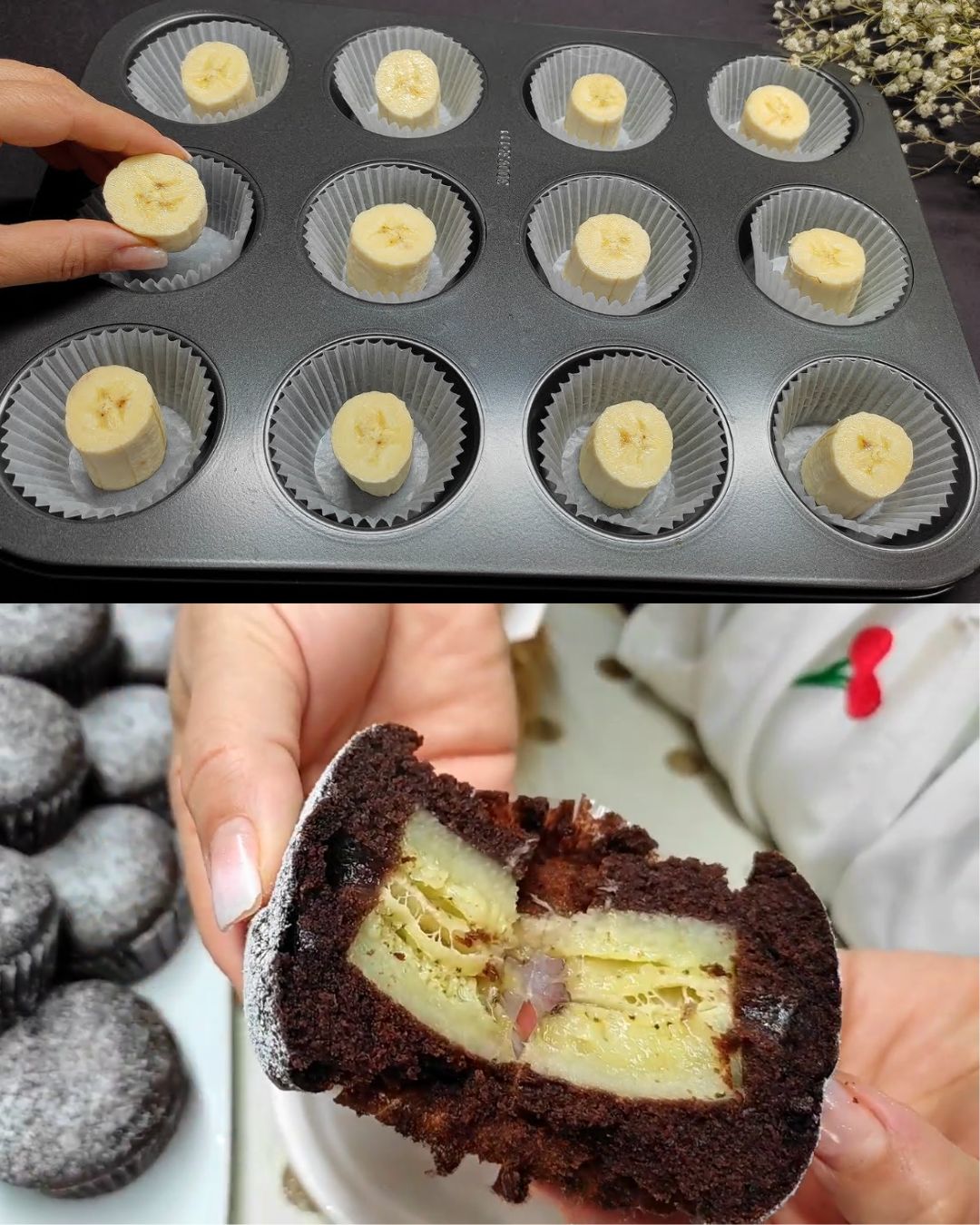 I never get tired of making these delicious desserts! Easy and simple recipe without butter!🍌🧁😋
