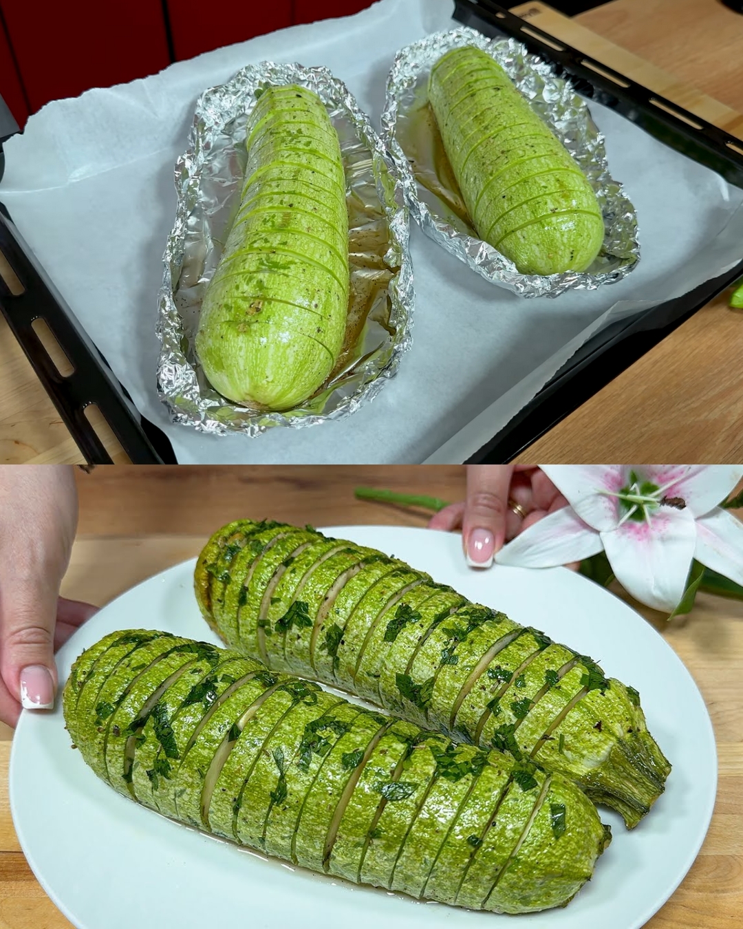 Baked Zucchini with Garlic and Herbs
