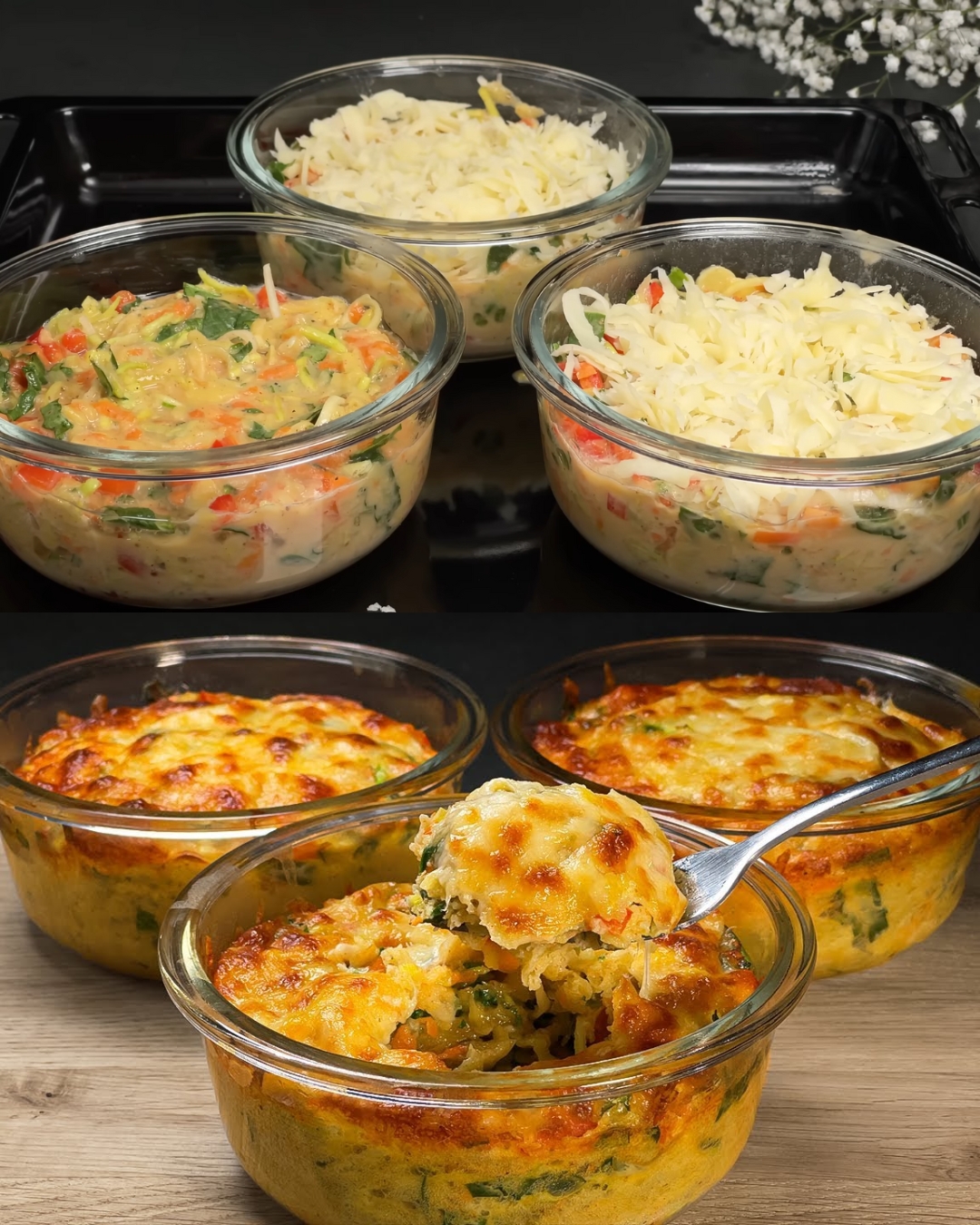 Vegetable and Mozzarella Egg Bake Recipe