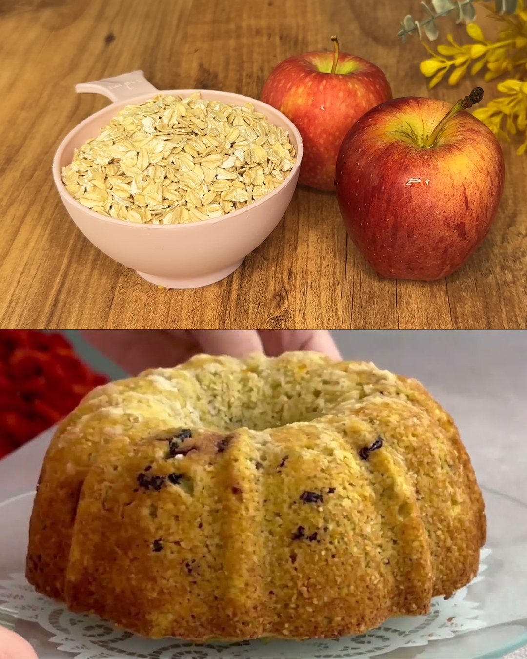 Oatmeal Apple Cranberry Cake