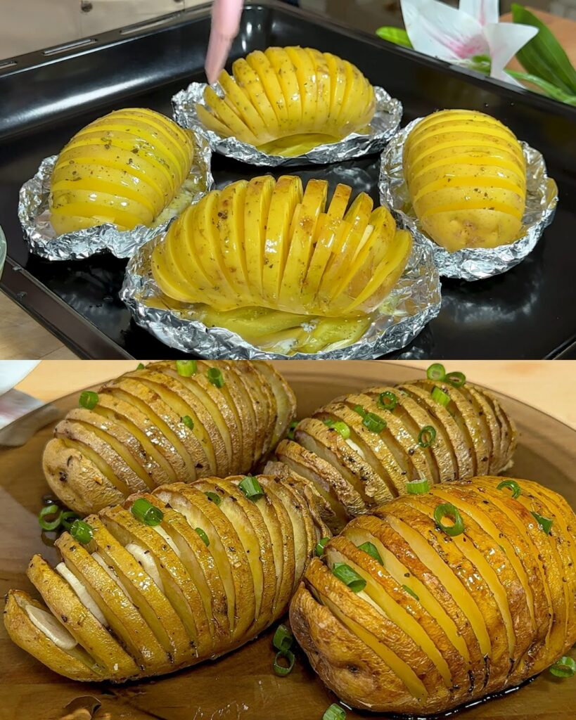Garlic and Herb Baked Potatoes finished dish
