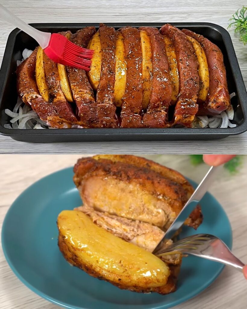Delicious Oven-Baked Pork with Seasoned Potatoes