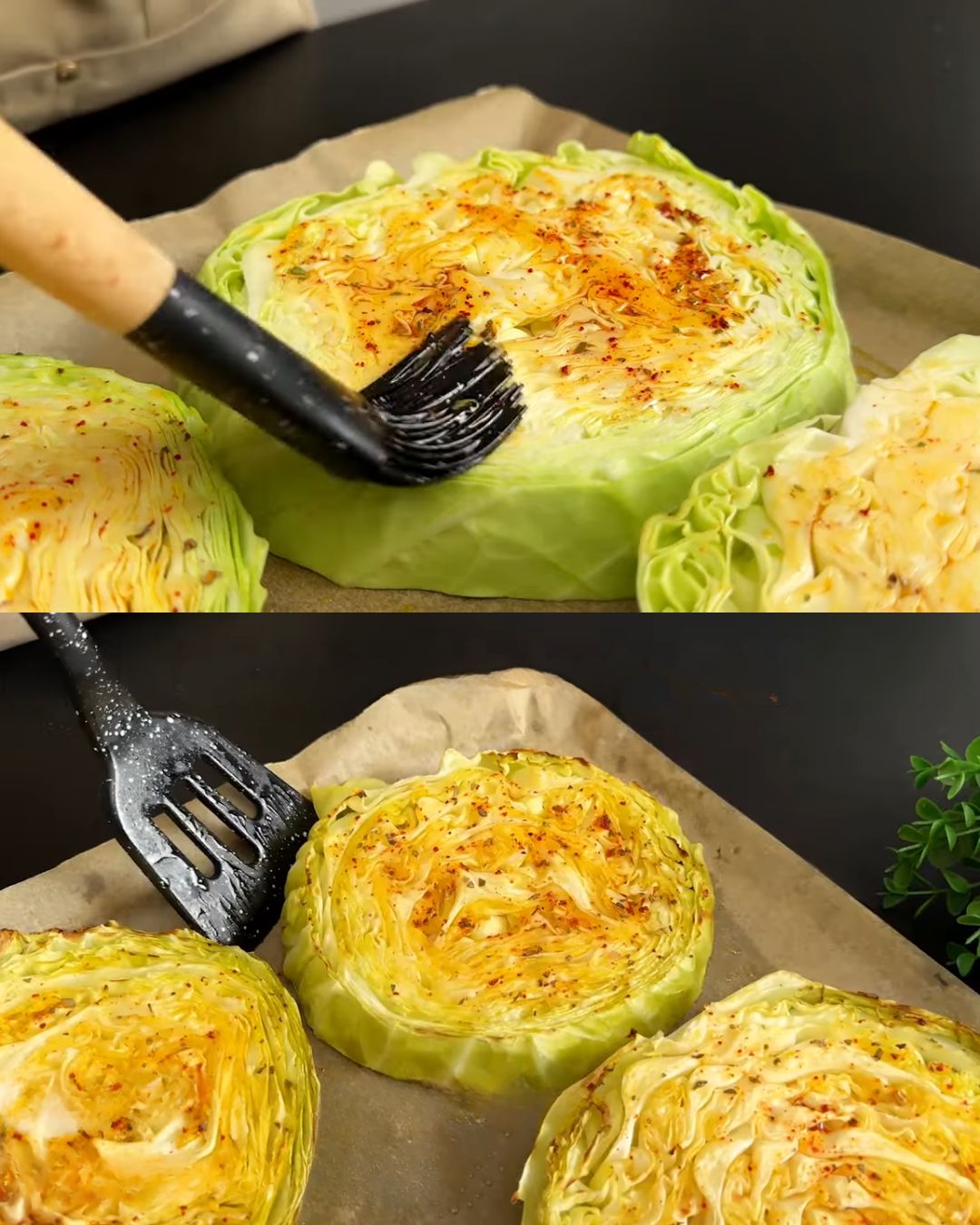 Cheesy Herb Baked Cabbage