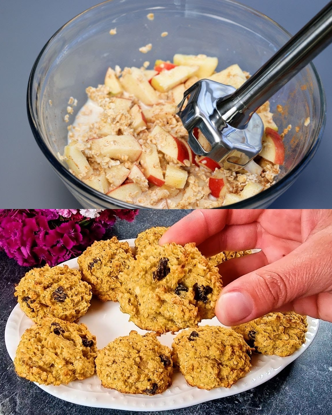Apple Cranberry Oat Cookies