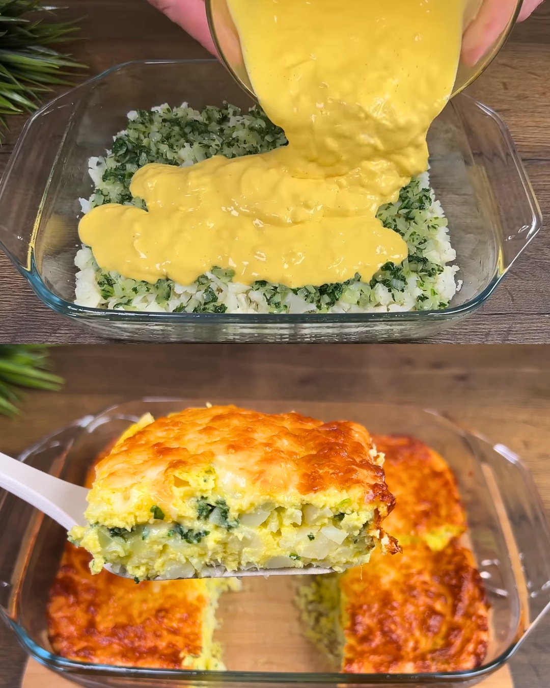 Cauliflower and Spinach Frittata with Yogurt-Dill Sauce