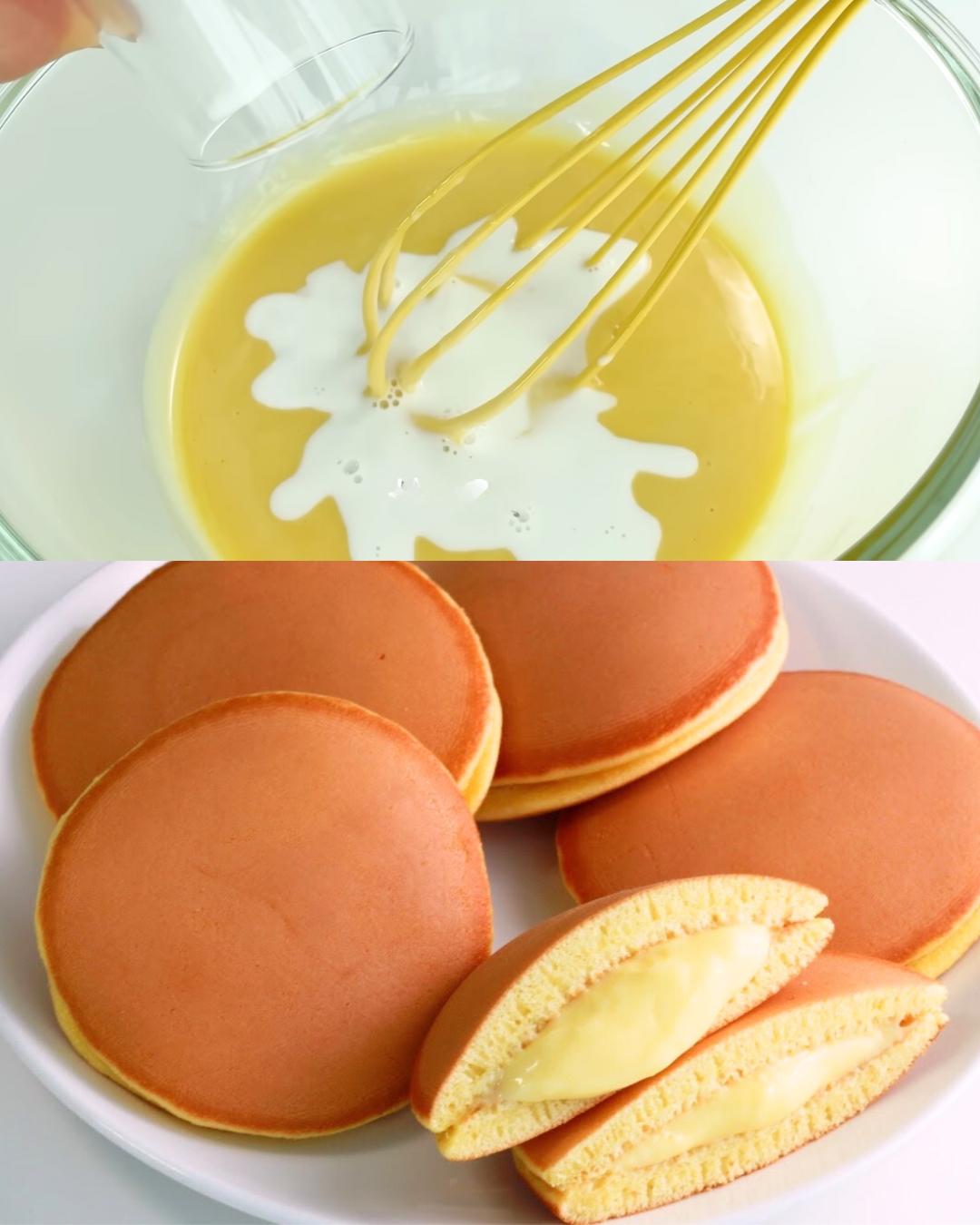 Easy and Quick Pancake Dorayaki with Creamy Custard Filling