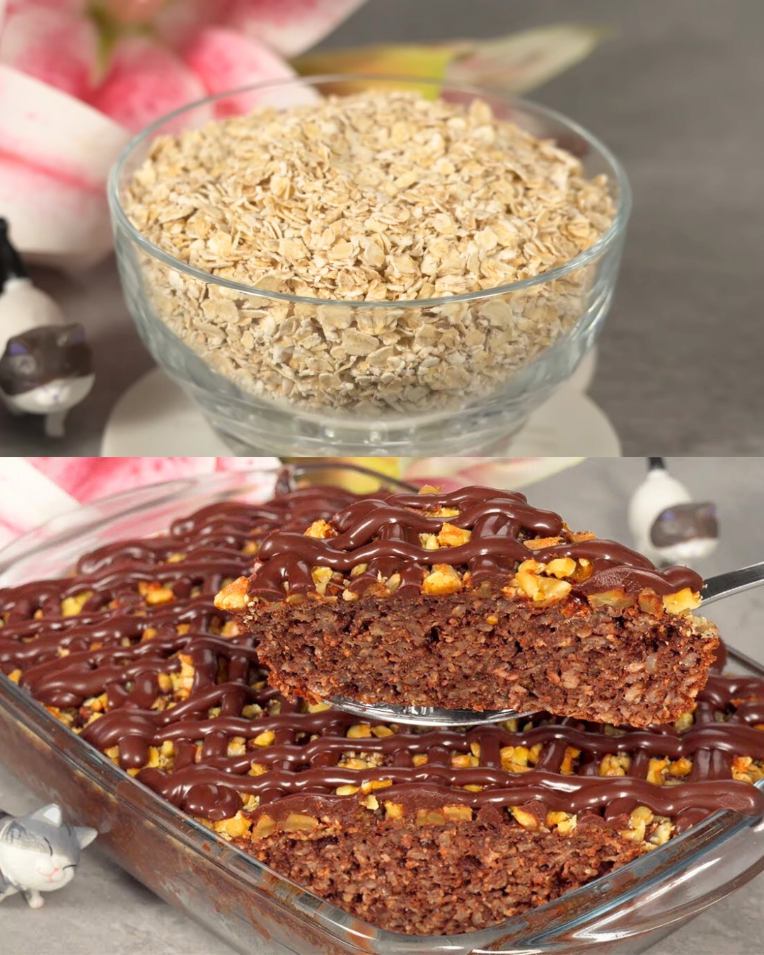 Healthy Slimming Dessert: Gluten-Free, No Sugar Banana Cocoa Oat Bars