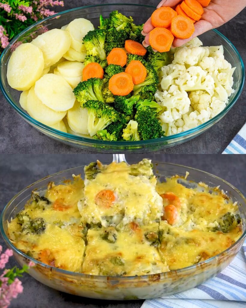 Delicious Broccoli and Cauliflower Vegetable Casserole
