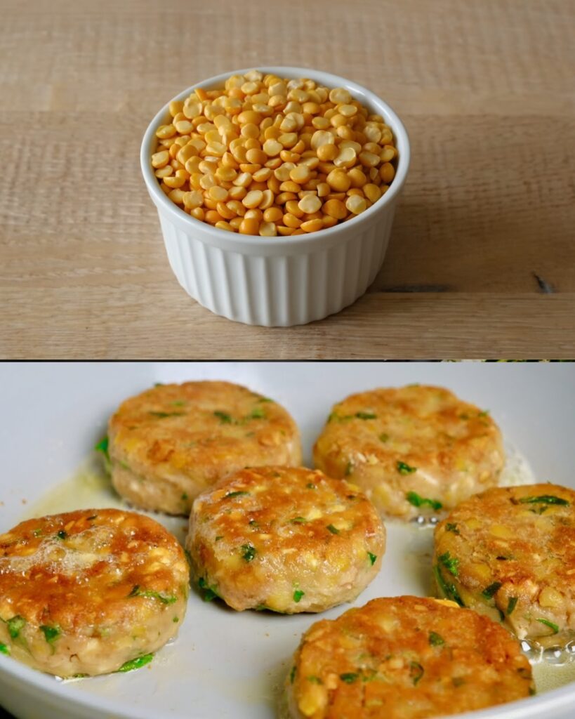Yellow Split Pea and Walnut Patties finished dish