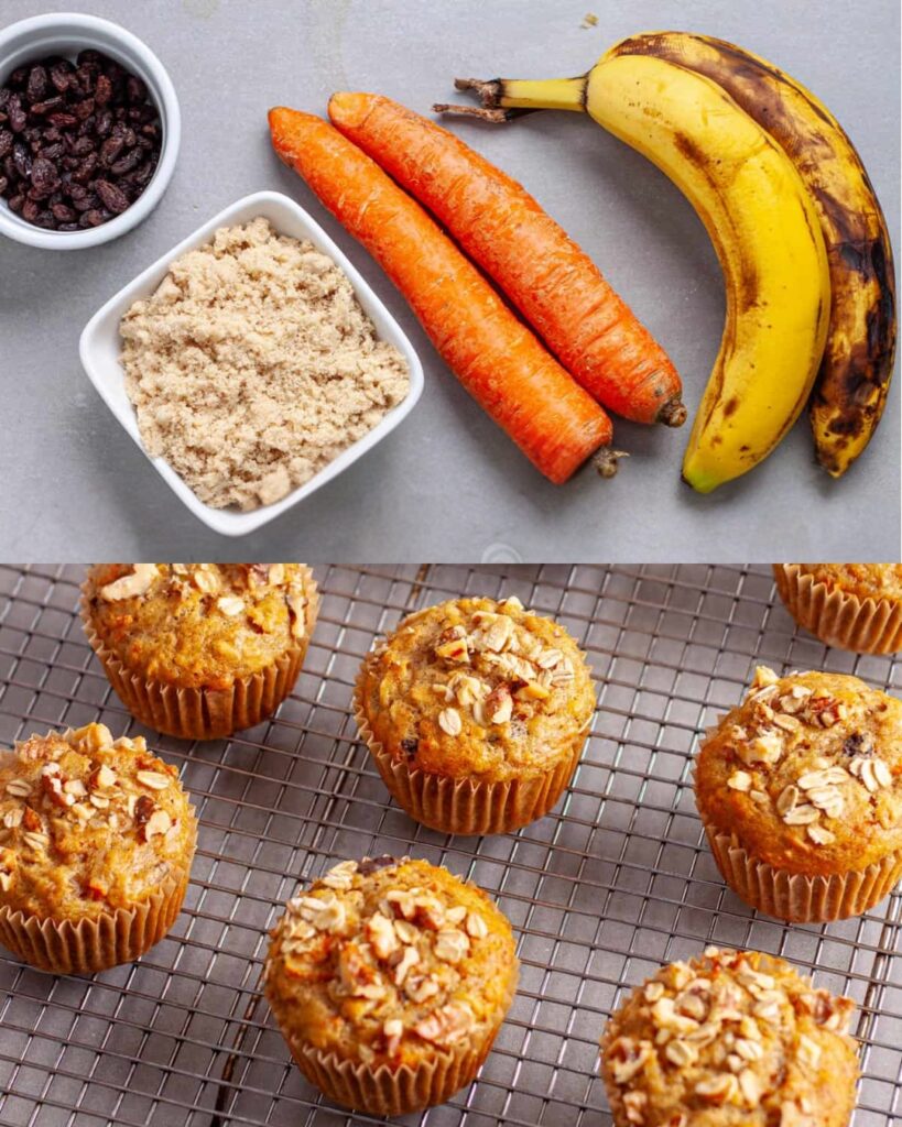 Banana and Carrot Muffins finished dish