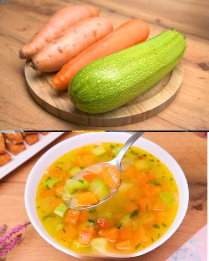 Vegetable Soup with Crispy Garlic Bread finished dish