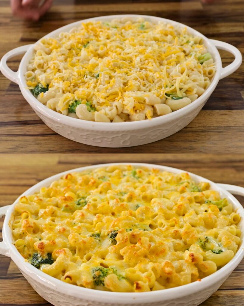 Cheesy Broccoli Macaroni Bake Recipe finished dish
