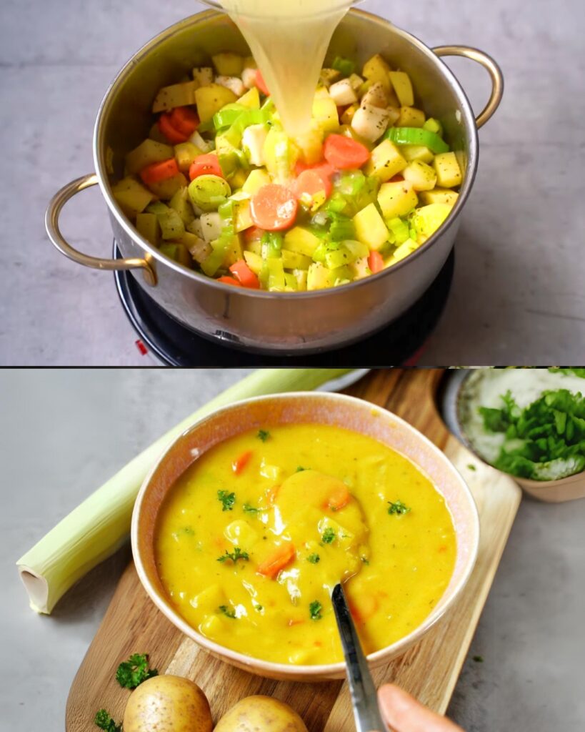 Creamy Potato and Leek Soup Recipe finished dish