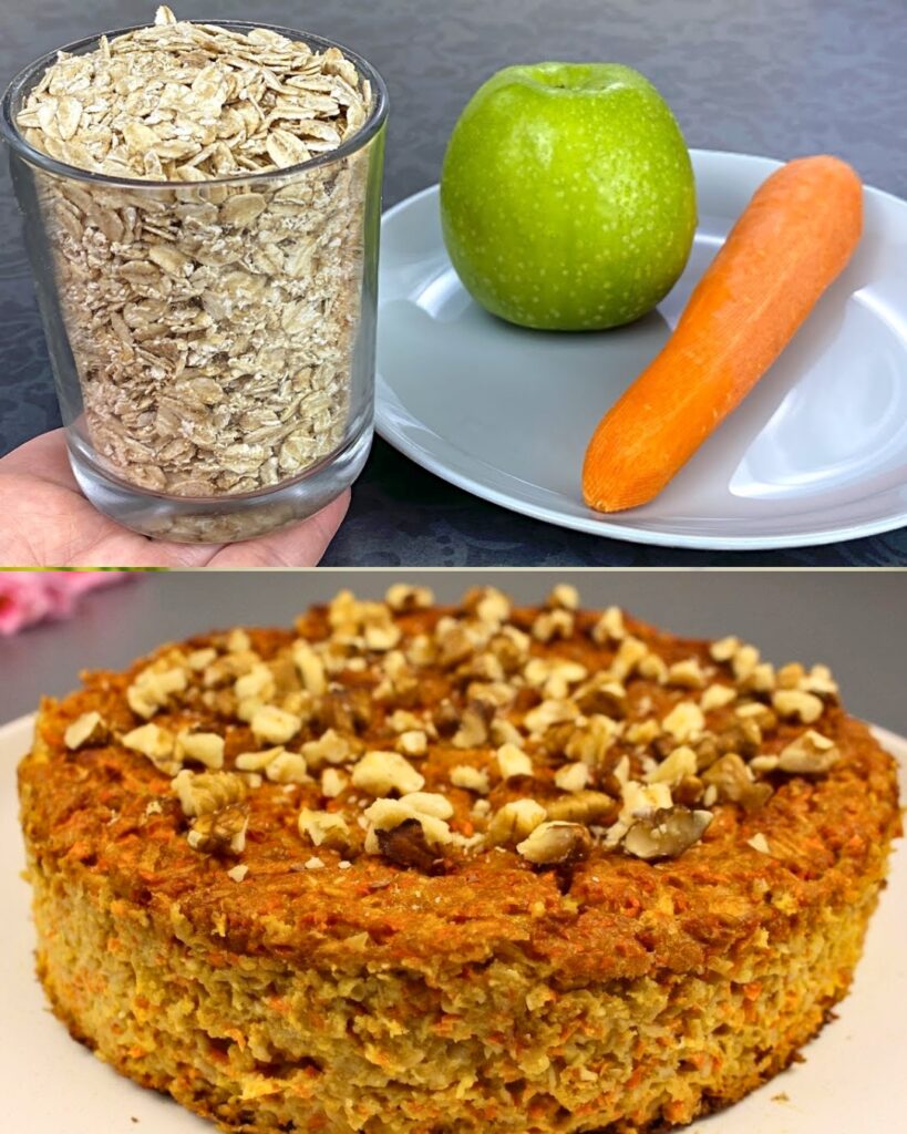 Oatmeal and Kefir Bake with Carrots, Apples, and Walnuts