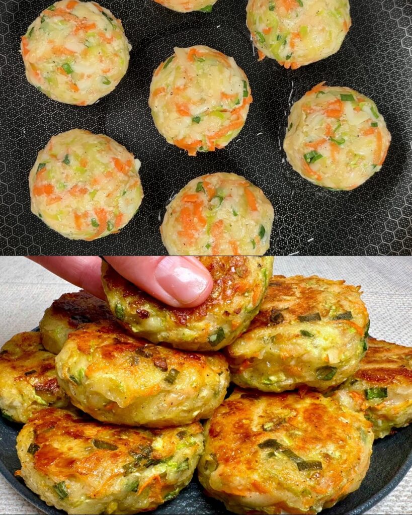 Zucchini and Potato Fritters with Suluguni Cheese finished dish