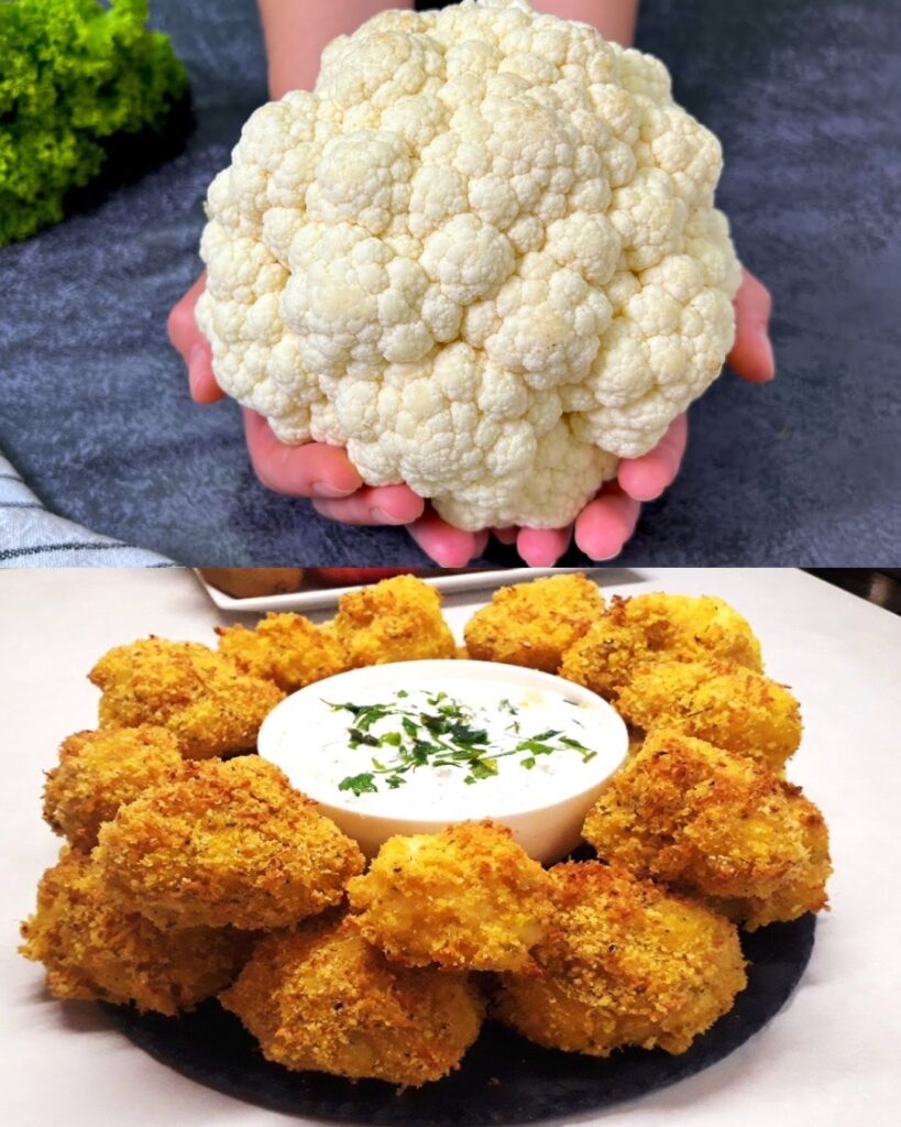 Baked Cauliflower Cutlets with Parmesan and Herb Dip