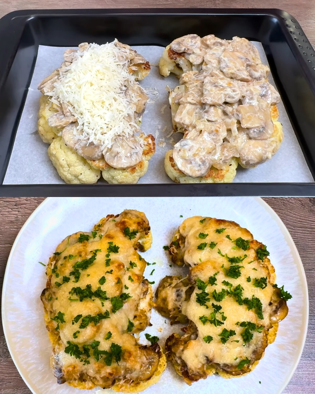 Cauliflower and Mushroom Bake