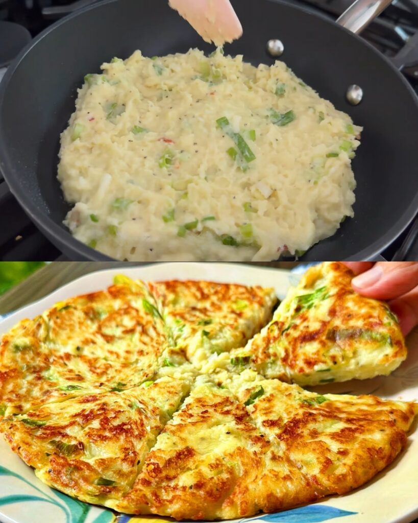 Simple and Delicious Mashed Potato Pancakes with Egg finished dish