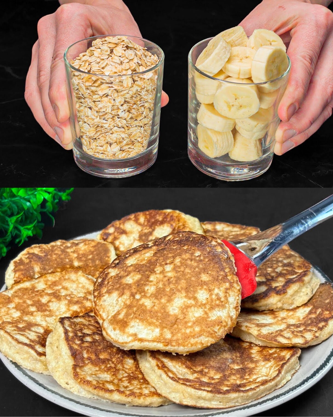 Healthy Oatmeal Banana Pancakes