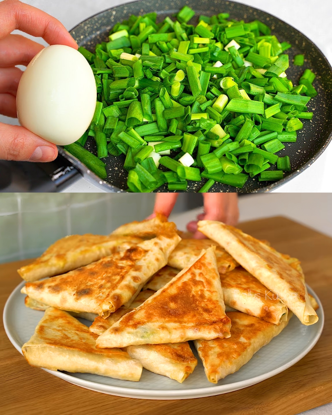 Egg and Green Onion Stuffed Pita Wraps