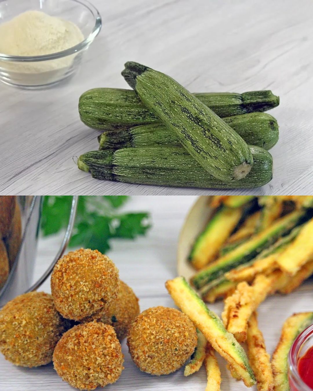 Veggie Eggplant balls and Zucchini Sticks Recipe