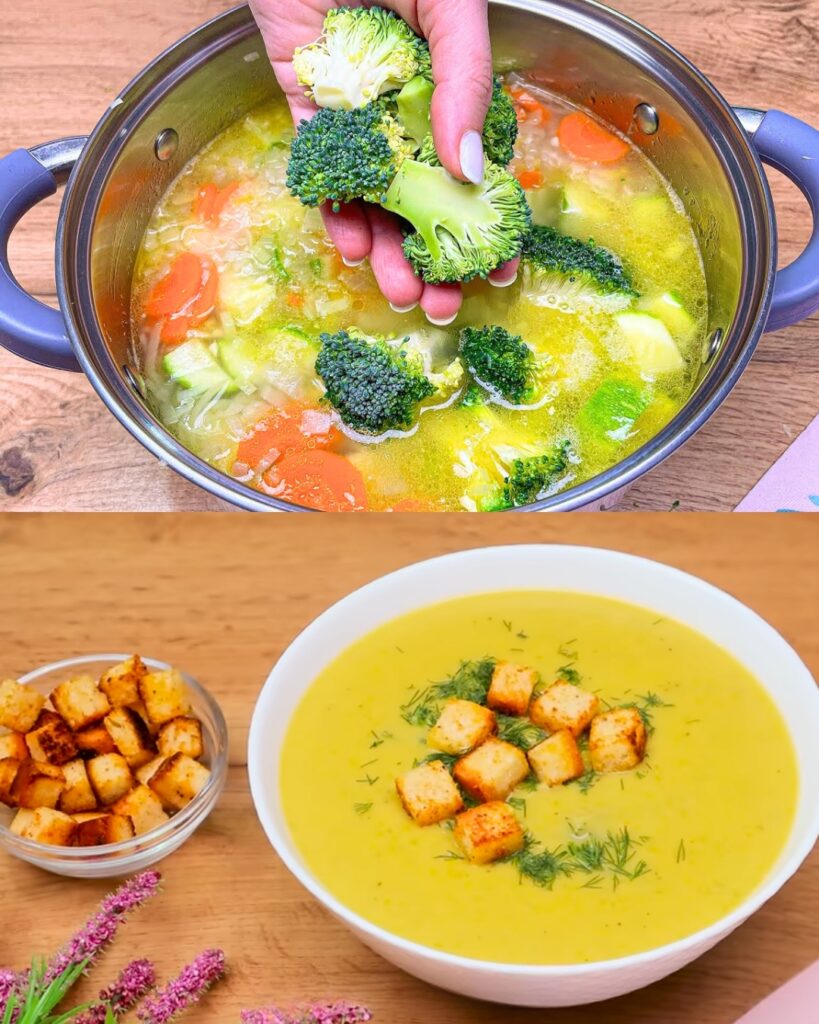 Creamy Vegetable Soup with Ginger and Cheesy Toast