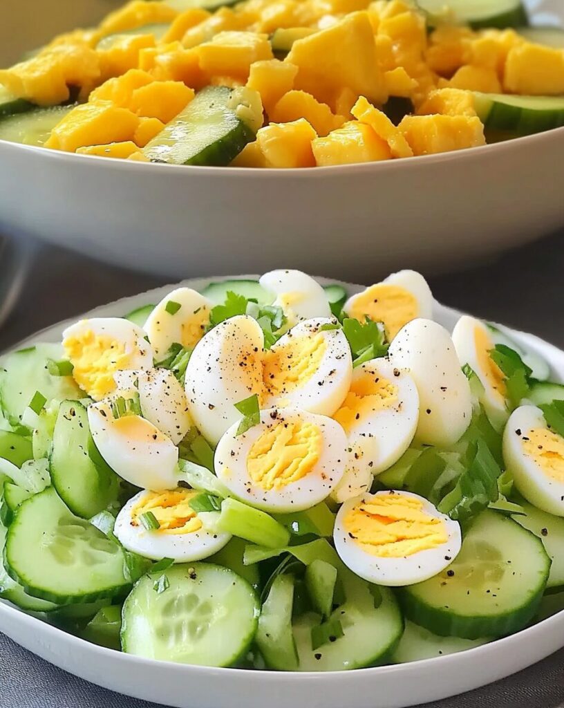 Refreshing Cucumber and Egg Salad Recipe finished dish