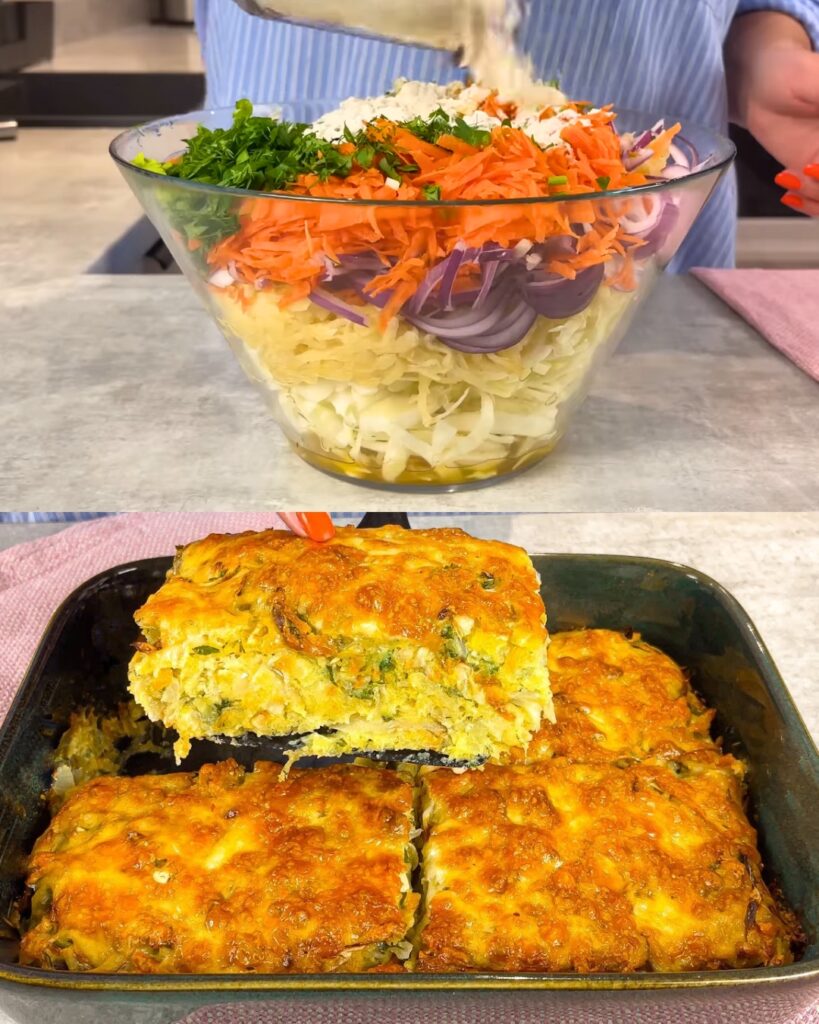 Cabbage Casserole with Cheddar Cheese