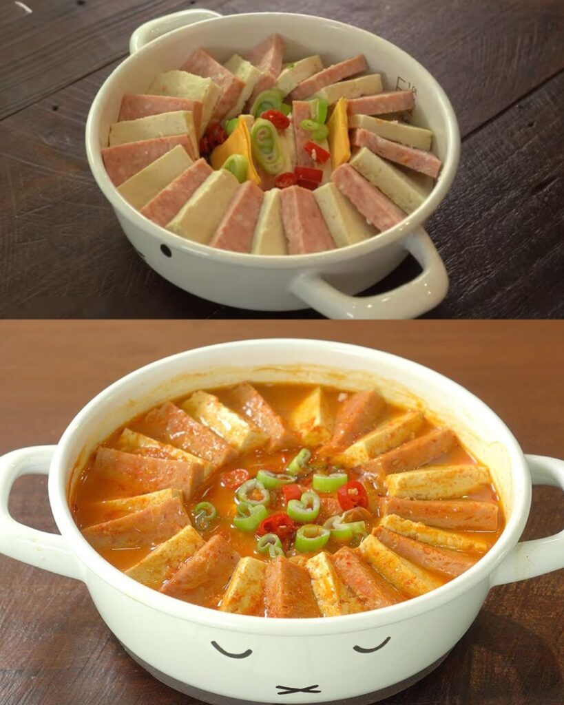 Spam Tofu Stew finished dish