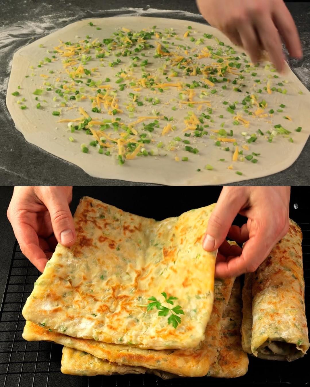 THE FAMOUS Cheesy Spring Onion Flatbread: No Yeast, No Oven!