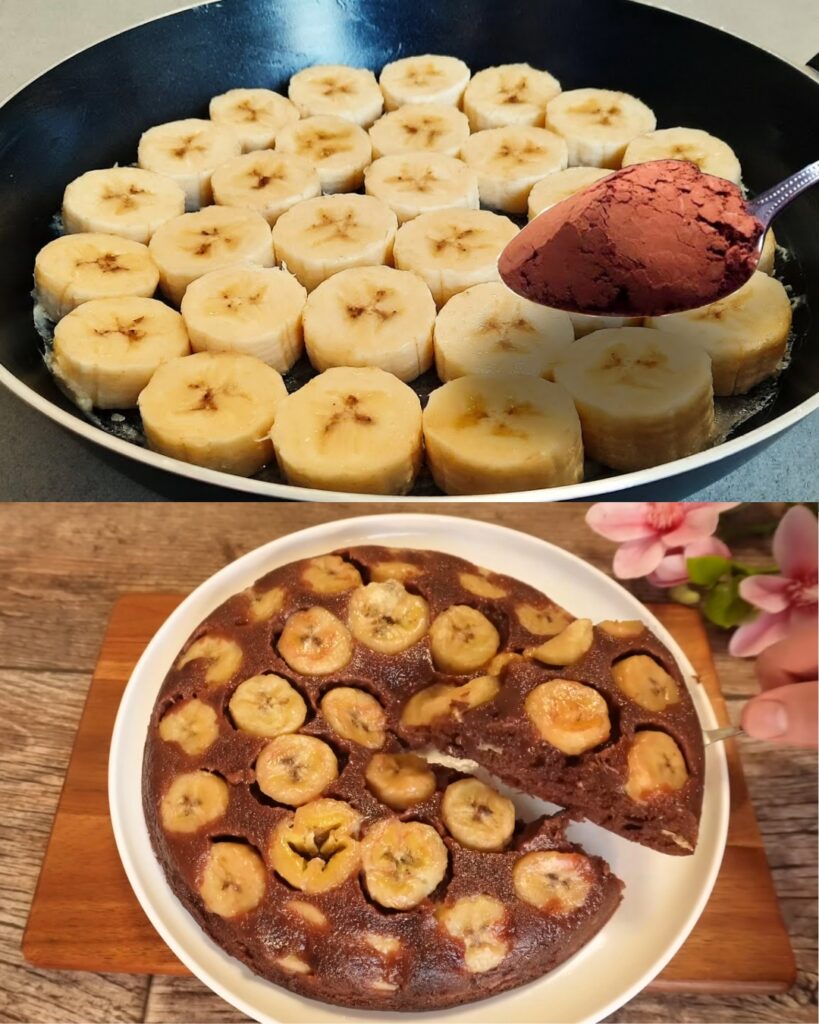 The FAMOUS Stovetop Banana Chocolate Cake finished dish