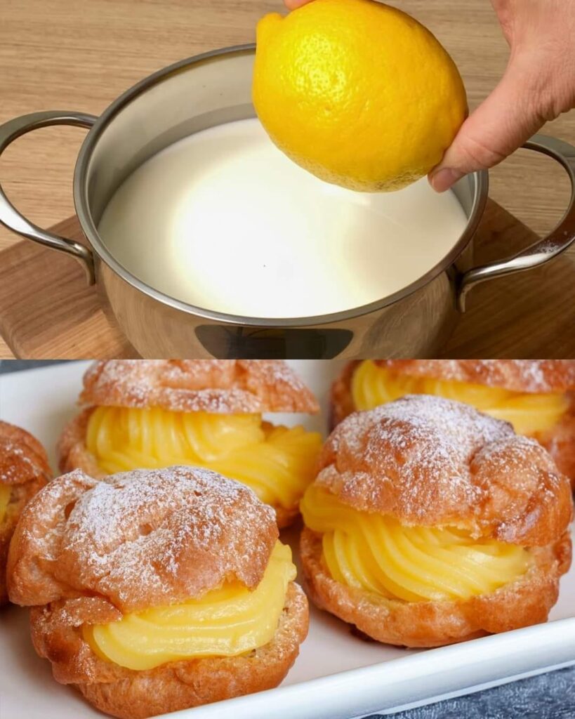 Lemon Cream Puffs with Mascarpone Filling finished dish