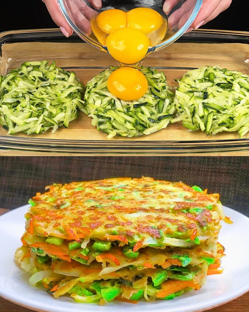 Zucchini Vegetable Fritters finished dish