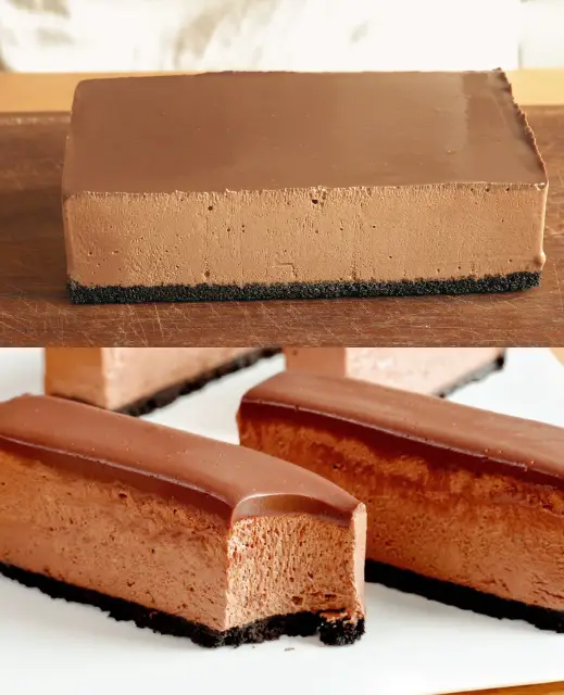 Decadent Chocolate Mousse Cake with Oreo Biscuit Base and Ganache Topping