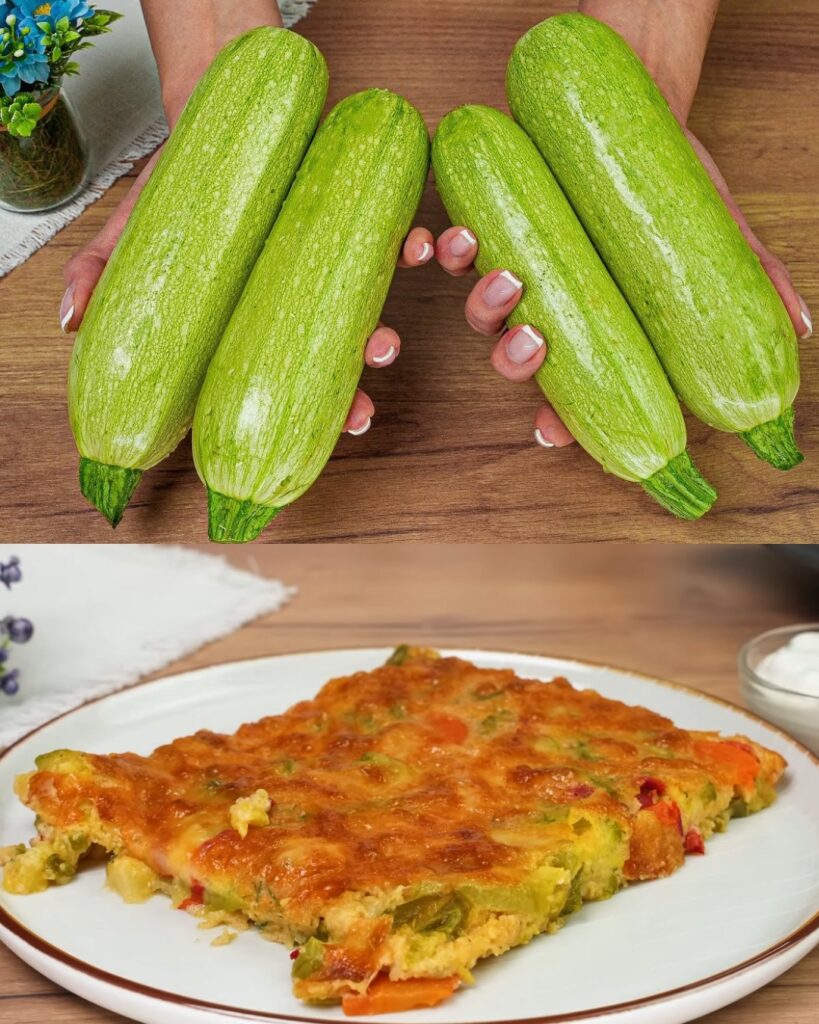 Baked Zucchini Casserole with Veggies and Cheese