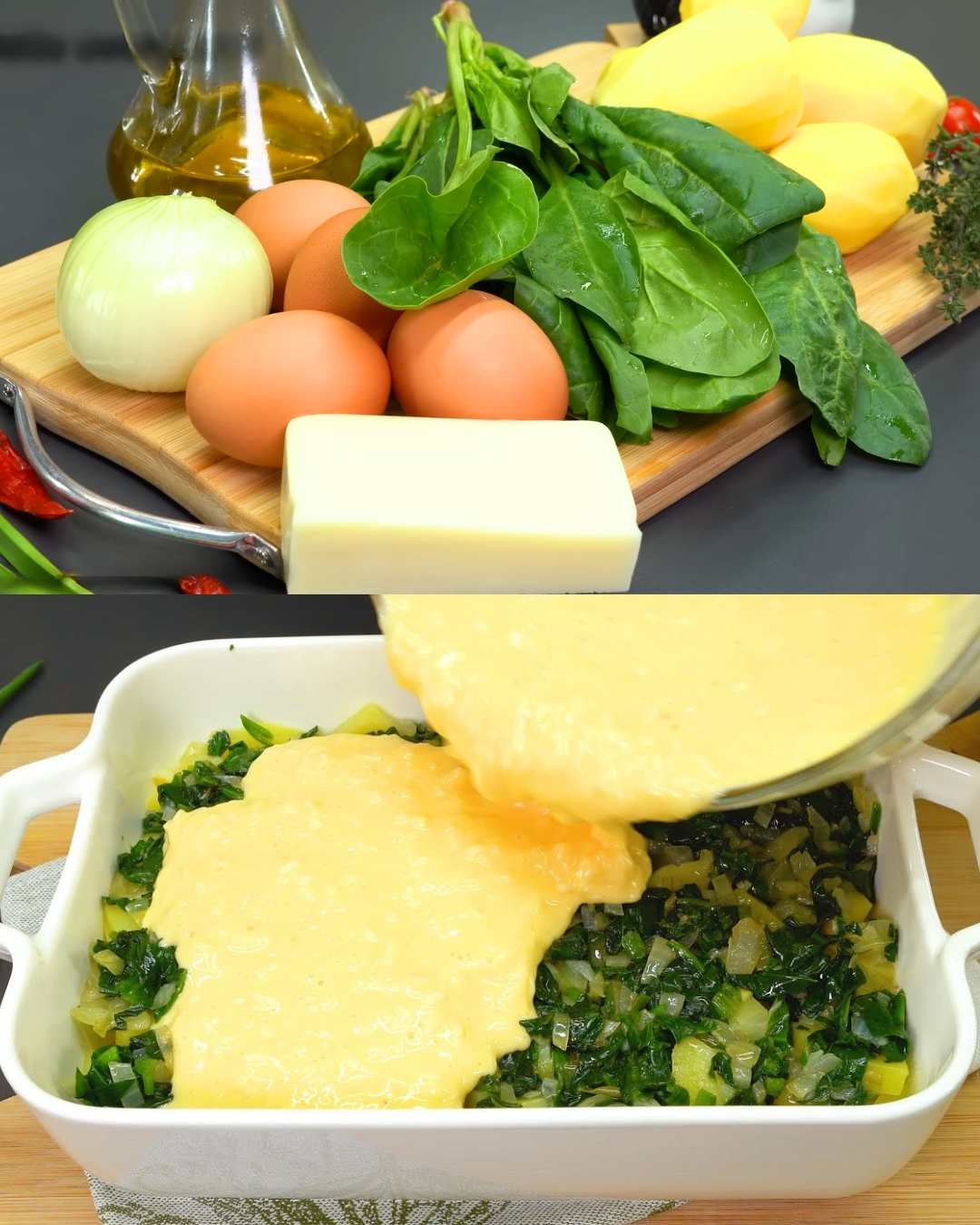 Spanish-Style Spinach and Potatoes with Creamy Eggs